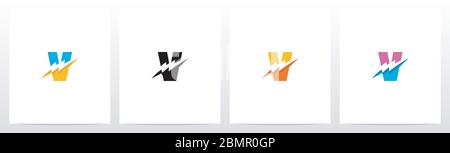 Thunder Electric auf Brief Logo Design V Stock Vektor