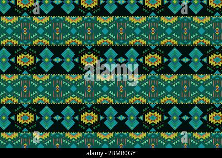 Tribal Art Muster. Ethnische geometrischen Drucken. Aztec bunte wiederholen Hintergrund Textur. Stock Vektor