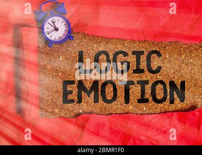 Textzeichen mit Logic Emotion. Geschäftsfoto zeigt unangenehme Gefühle wandte sich an Selbstachtung vernünftige Geist Stockfoto