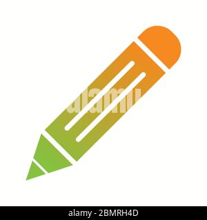 Schönes Bleistift Vektor Glyph Symbol Stock Vektor