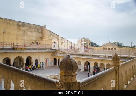 Hawa mahal aka Wind Palast ist ein wichtiger touristischer Orte von Jaipur in Rajasthan, Indien Stockfoto