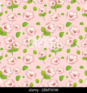 Nahtloses Muster mit niedlichen Sonnenblumen und Blatt Illustration Stock Vektor