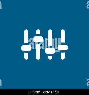 Equalizer-Symbol Auf Blauem Hintergrund. Blaue Flache Vektorgrafik. Stockfoto