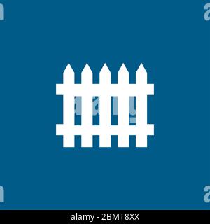 Zaun-Symbol Auf Blauem Hintergrund. Blaue Flache Vektorgrafik. Stockfoto