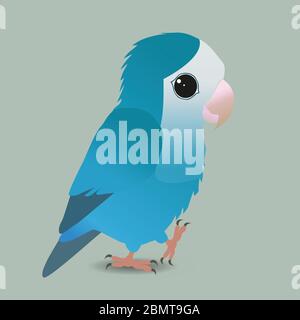 Eine Vektorgrafik eines niedlichen blauen Pfirsich konfrontiert lovebird Stock Vektor