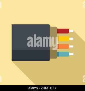 Symbol für Bandbreite für optische Glasfaser. Flache Darstellung des Symbols für optische Glasfaservektoren für die Bandbreite für das Webdesign Stock Vektor