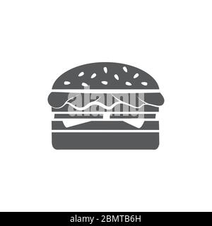 Hamburger-Symbol auf weißem Hintergrund Stock Vektor