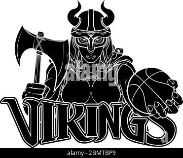 Viking weiblicher Gladiator Basketball Kriegerin Stock Vektor