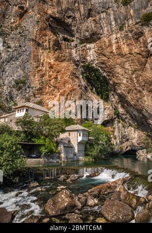 Blagaj Tekke, 1520, Derwisch Kloster an der Quelle des Buna Flusses, in Blagaj, Herzegowina-Neretva Kanton, Bosnien und Herzegowina, Südosteuropa Stockfoto