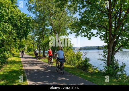 Radtour auf der Ruhr, Seenpfad am Baldeney See in Essen, NRW, Deutschland Stockfoto