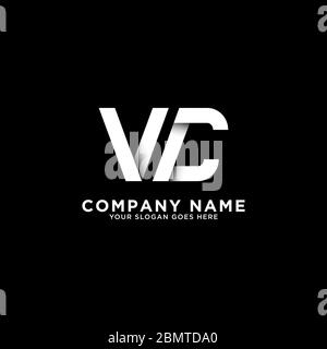 VC Brief Logo Designs, saubere und clevere Logo Vorlage, erste Logo Inspirationen Stock Vektor