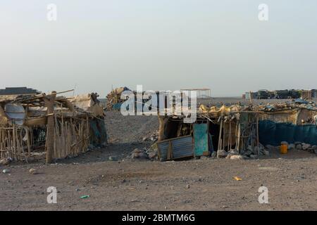 Hütten in Afar Region, Äthiopien Stockfoto