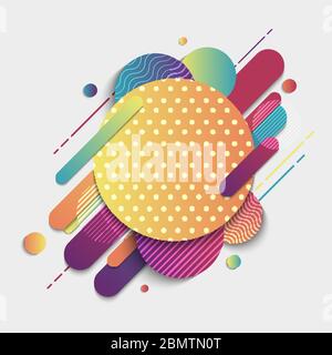 Abstrakte bunte geometrische Muster Zusammensetzung abgerundete Linie Formen diagonalen Übergang auf weißem Hintergrund. Sie können für Cover, Poster, Schablone, Stock Vektor