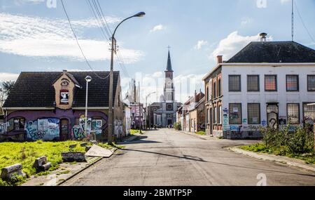 Die Stadt Doel in Belgien. Ein fast völlig verlassenes Dorf. Stockfoto