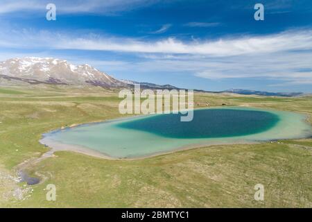 Vrazje See im Durmitor Nationalpark, Luftaufnahme Stockfoto