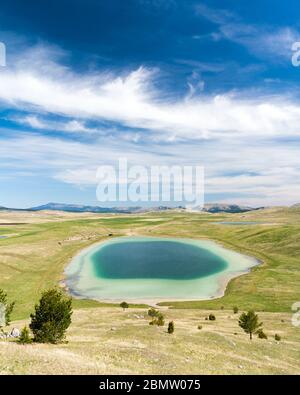 Vrazje See im Durmitor Nationalpark, Luftaufnahme Stockfoto