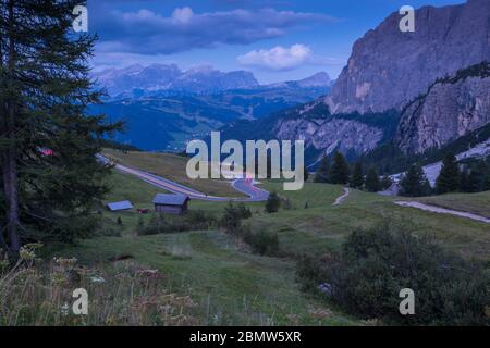 Ampeln am Sellajoch, Provinz Belzano, Südtirol, Italienische Dolomiten, Italien, Europa Stockfoto