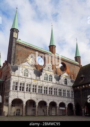 Rathaus, Altstadt, Lübeck, Schleswig-Holstein, Deutschland Stockfoto