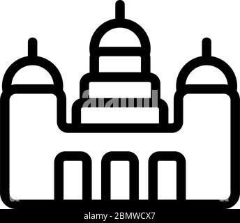 Kloster Aussehen Symbol Vektor Kontur Illustration Stock Vektor