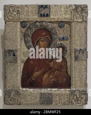 Unbekannter Künstler. Byzantinische Schule. Madonna und Kind bekannt als die Hodegetria. Tempera auf der Platte. Nationalmuseum der Schönen Künste Valletta. Malta. Stockfoto