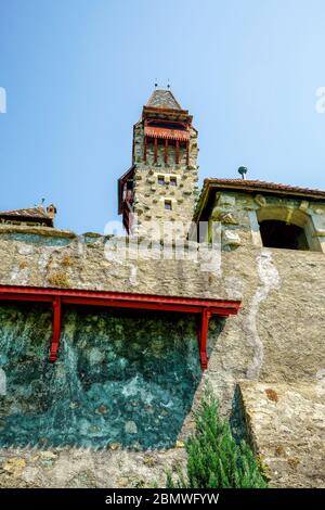 Der Muri-Amthof ist ein markantes Gebäude in Bremgarten, Kanton Aargau in der Schweiz. Stockfoto