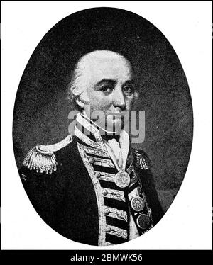 Cuthbert Collingwood, 1. Baron Collingwood, 26. September 1750 - 7. März 1810, war ein britischer Vizeadmiral Horatio Nelson und neben einem der Seekriegführer der Napoleonischen Kriege / Cuthbert Collingwood, 1. Baron Collingwood, 26. September 1750 - 7. März 1810, war ein britischer Vizeadmiral und neben Horatio Nelson einer der bedeutendsten Seekriegführer der Napoleonischen Kriege, historisch, historisch, digital verbesserte Reproduktion eines Originals aus dem 19. Jahrhundert / Digitale Reproduktion einer Originalvorlage aus dem 19. Jahrhundert, Stockfoto