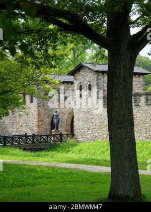 Römerkastell Saalburg bei Bad Homburg, Hauptportal, römischer Limes, UNESCO Weltkulturerbe, Taunus, Hessen, Deutschland Stockfoto