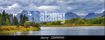 Ochsenbogenecke auf dem Snake River im Grand Teton Nationalpark Stockfoto