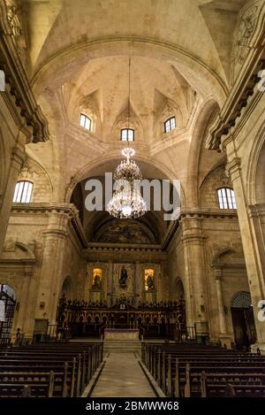 Kathedrale von Havanna, Innenraum der Barockkirche aus dem 18. Jahrhundert an der Plaza de la Catedral, Altstadt, Havanna Vieja, Havanna, Kuba Stockfoto