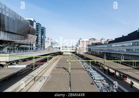 Stockholm Central Station, ein Bahnhof in Stockholm, Schweden, im Stadtteil Norrmalm in Vasagatan oder Central Plan. Stockfoto