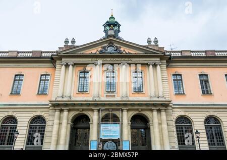 Die Schwedische Akademie (Svenska Akademien), 1786 von König Gustav III. Gegründet, ist eine der Königlichen Akademien Schwedens. Stockfoto