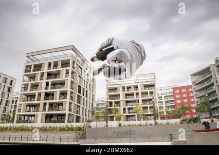 Sieflip Parkour Port Offenbach Stockfoto