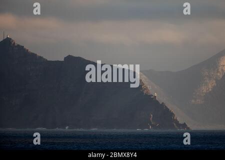 Cape Point im Table Mountain National Park, Kapstadt, Westkap, Südafrika, ist der südwestlichste Punkt Afrikas am Kap der Guten Hoffnung. Stockfoto