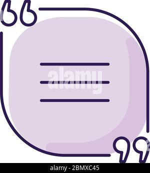 Chat-Blase mit Zitaten violetten RGB-Farbe Symbol Stock Vektor