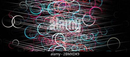 Fantastische Kreis Panorama Hintergrund Design Illustration mit Streifen Stockfoto