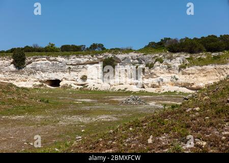 Robben Island Prison, Kalksteinbruch, Kapstadt Südafrika Stockfoto