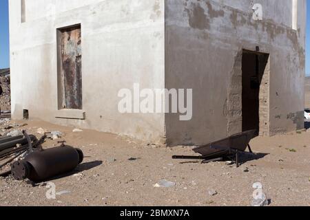 Pomona, Namibia - 16. August 2018: ghost Diamond Mining Stadt Pomona Stockfoto