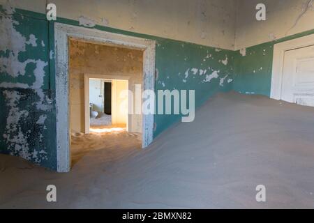 Pomona, Namibia - 16. August 2018: ghost Diamond Mining Stadt Pomona Stockfoto