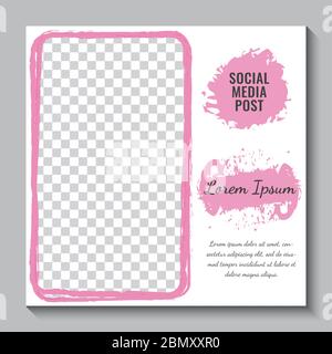 Editierbare Social Media Post Vorlage. Elegantes Webbanner für Verkauf und Promotion. Weißes und rosa Flyer Design. Geeignet für Schönheit und Mode Produkt. Stock Vektor