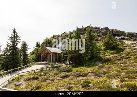 Auf dem Gipfel des Grossen Arber Stockfoto