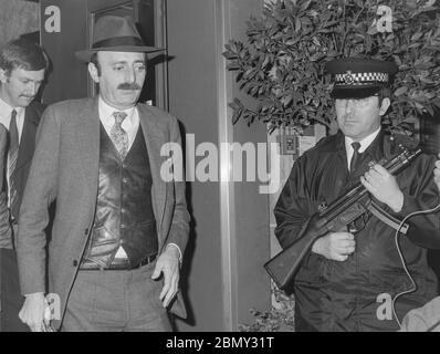 Der libanesische Politiker Walid Jumblatt, Führer der libanesischen Drusenpartei, kam im März 1987 am Londoner Flughafen Heathrow an. Stockfoto