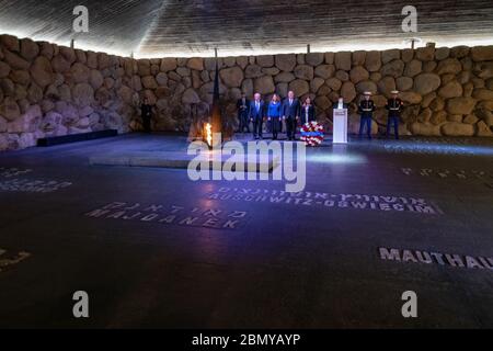 Sekretär Pompeo und Frau Pompeo besuchen Yad Vashem in Jerusalem US-Außenminister Michael R. Pompeo und Frau Susan Pompeo besuchen Yad Vashem in Jerusalem, Israel am 21. März 2019. Stockfoto