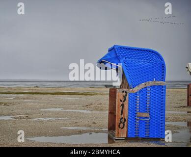 Strandliege an der Nordsee, deutschland Stockfoto