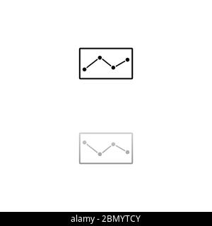 Grafik nach unten. Schwarzes Symbol auf weißem Hintergrund. Einfache Illustration. Flacher Vektor. Spiegelreflexionsschatten. Kann in Logo, Web, Mobile und UI verwendet werden Stock Vektor