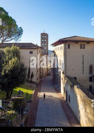 Arezzo (Italien) - die etruskische und Renaissance-Stadt der Toskana. Hier das historische Zentrum. Stockfoto