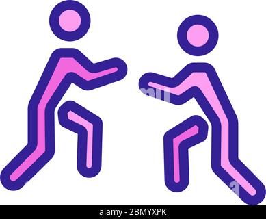 Martial Arts Menschen Symbol Vektor Umriss Illustration Stock Vektor