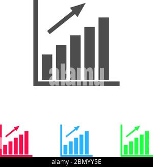 Diagrammsymbol flach. Farbpiktogramm auf weißem Hintergrund. Vektor-Illustration Symbol und Bonus-Symbole Stock Vektor