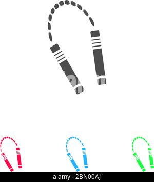 Nunchuck-Symbol flach. Farbpiktogramm auf weißem Hintergrund. Vektor-Illustration Symbol und Bonus-Symbole Stock Vektor