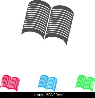 Öffnen Sie Zeitung Symbol flach. Farbpiktogramm auf weißem Hintergrund. Vektor-Illustration Symbol und Bonus-Symbole Stock Vektor