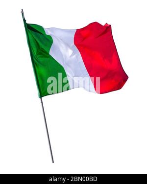 Isolierte italienische Flagge auf EINEM Pole Stockfoto